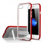 Wholesale iPhone SE (2020) / 8 / 7 Clear Armor Bumper Kickstand Case (Red)